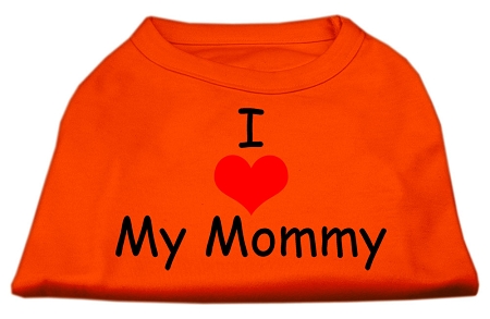 I Love My Mommy Screen Print Shirts Orange XS